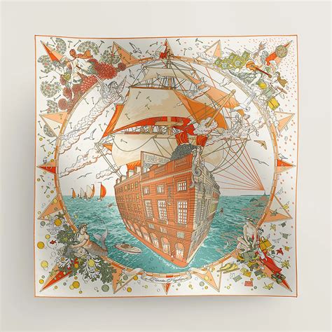 hermes scarf green ships at sea|hermes ever scarf.